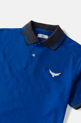 Contrast Collar Polo Shirt - Egyptian Blue